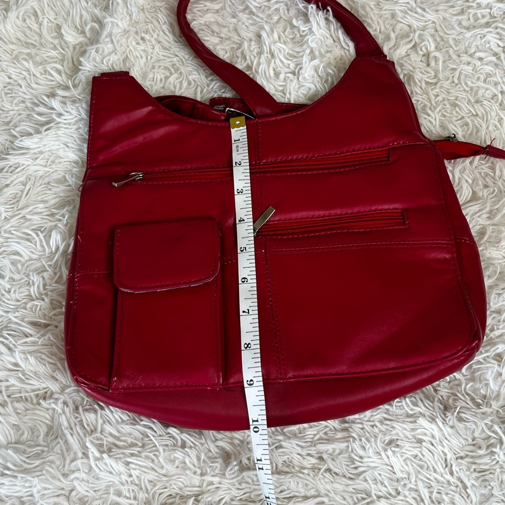 Shell Lambskin Red Multi Pocket Purse - Picture 8 of 8